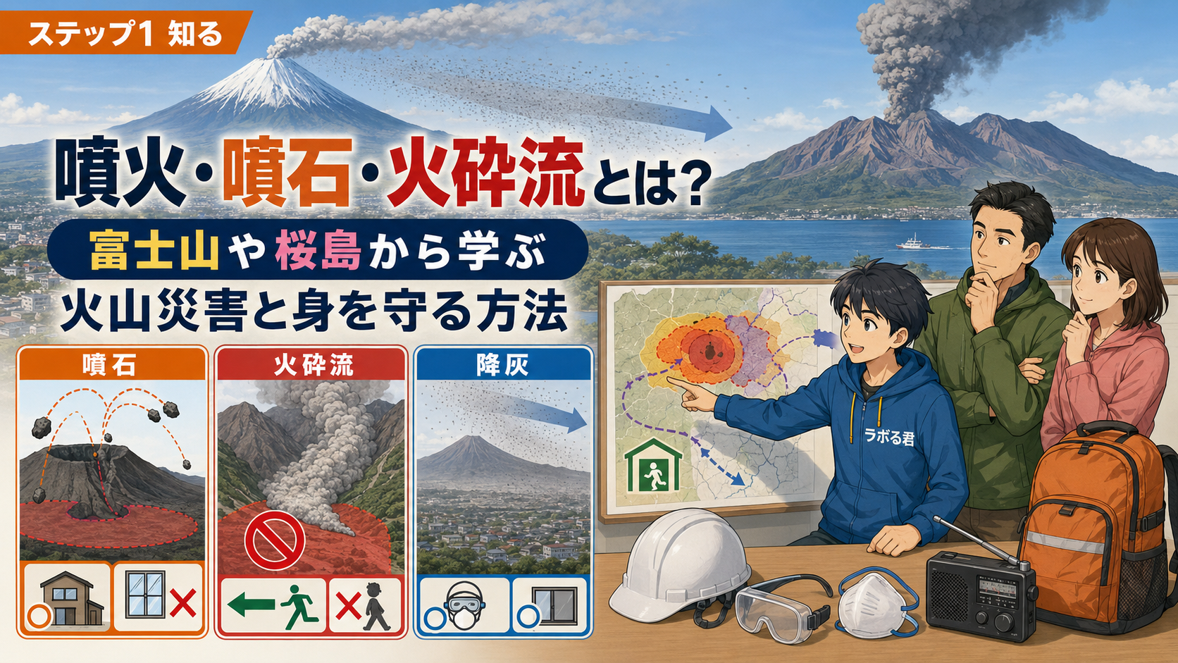 噴火・噴石・火砕流とは？富士山や桜島から学ぶ火山災害と身を守る方法