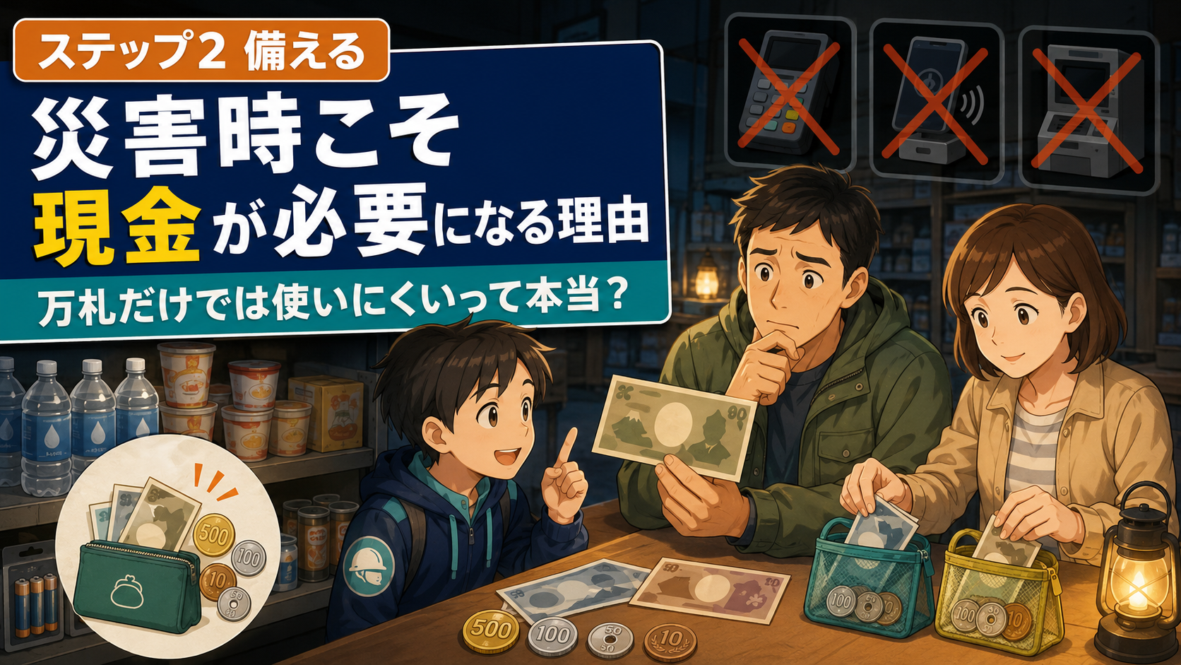 災害時こそ現金が必要になる理由｜万札だけでは使いにくいって本当？