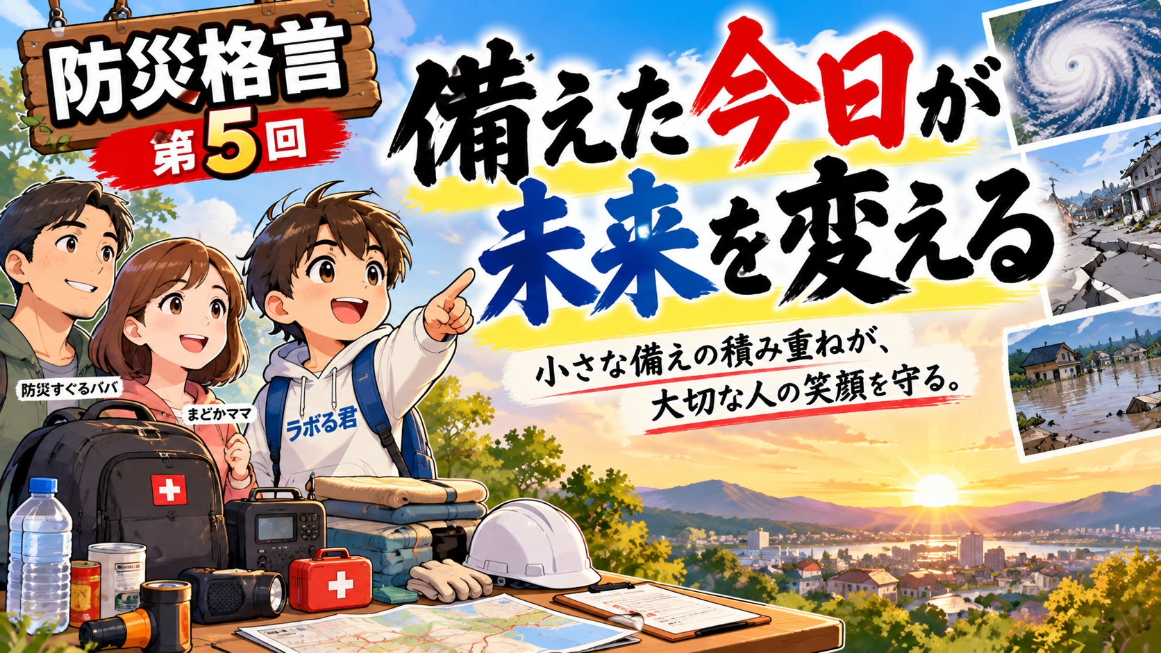 備えた今日が、未来を変える。」災害はいつ起きるか分かりません。