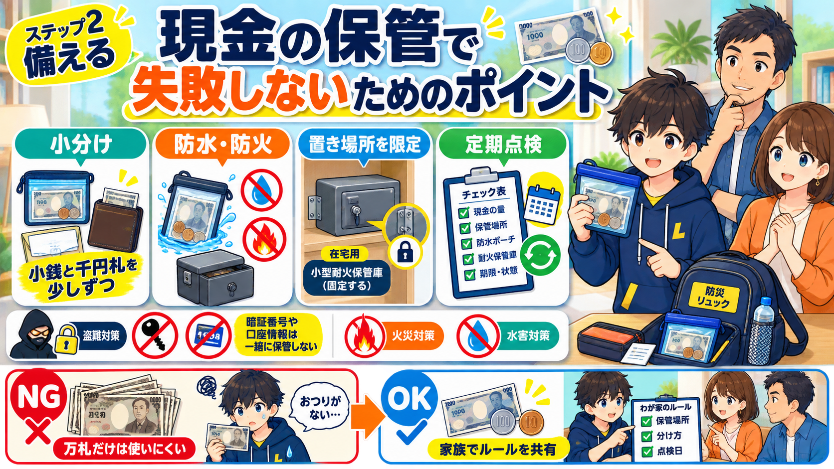災害用現金の保管で失敗しないためのポイント｜金額・小分け・盗難・水害対策を解説