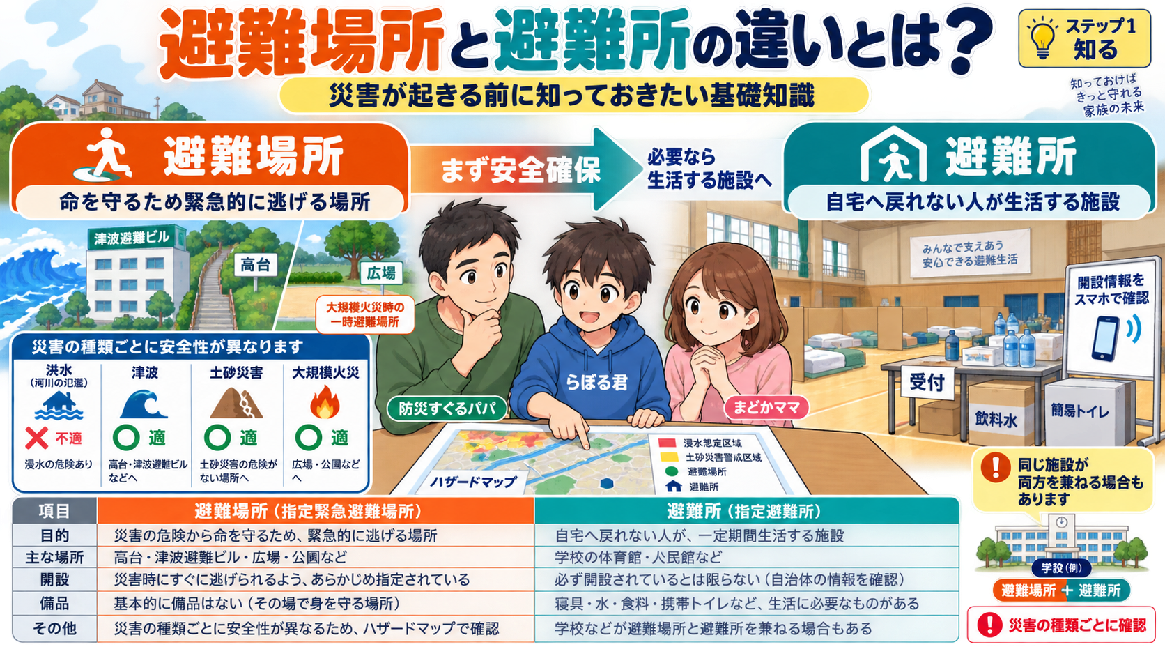 避難場所と避難所の違い